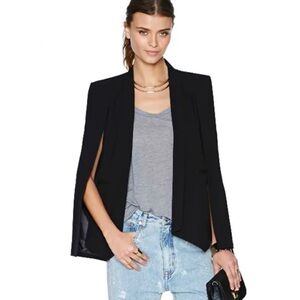G.I.L.I. tuxedo lapel cape blazer. Black. Size 8.